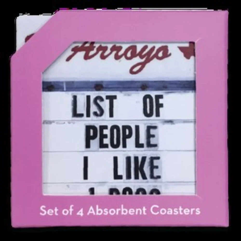 El Arroyo Famous Sign You Lucky Dog Coaster Set of 4 Austin TX Funny Gift